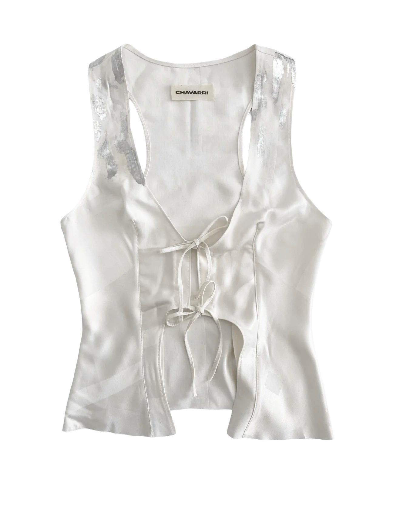 Silver Streaks Silk Vest (Made to Order)