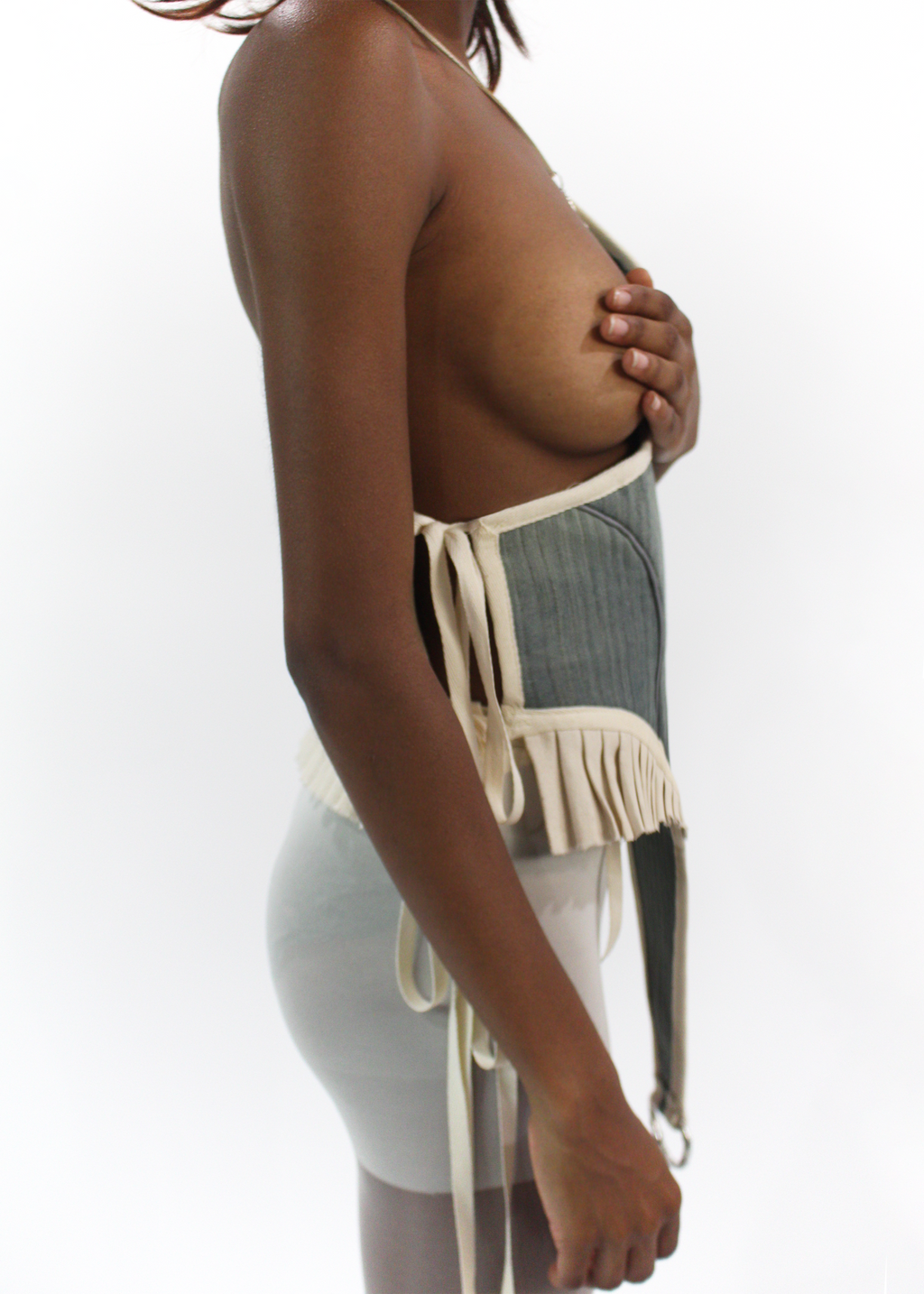 "Morphic" Quilted Denim Vest